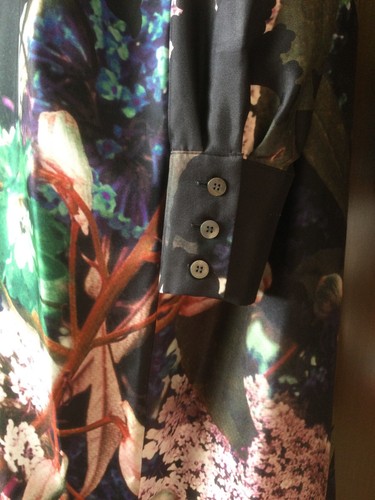 Beautiful Pure en Soie Robe Marina Rinaldi Femme, Black Rose Vert Couleur, Eu 29 - Bild 6 von 20