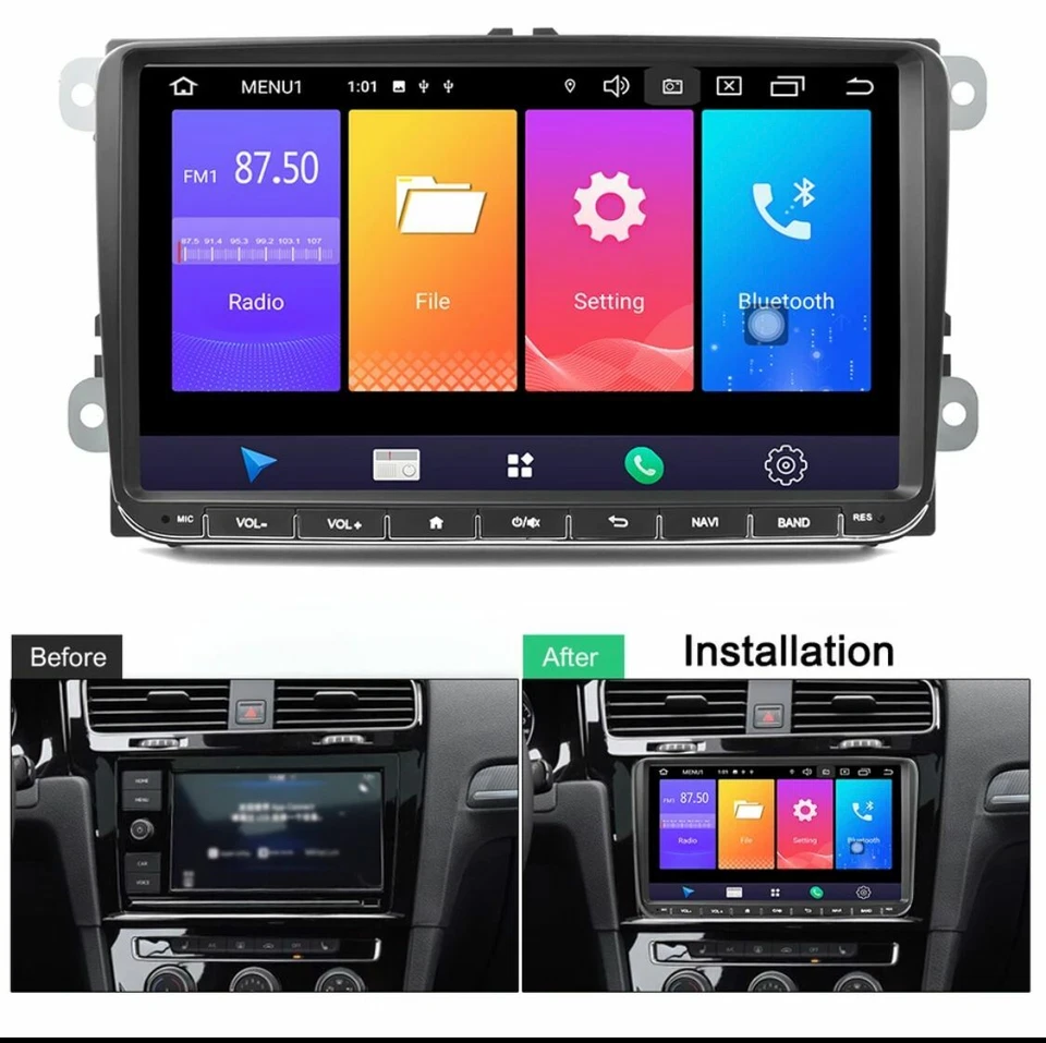 AUTORADIO ANDROID STEREO AUTO DAB+ 2DIN VOLKSWAGEN GOLF 5 6 PASSAT TOURAN TIGUAN - Immagine 2 di 4