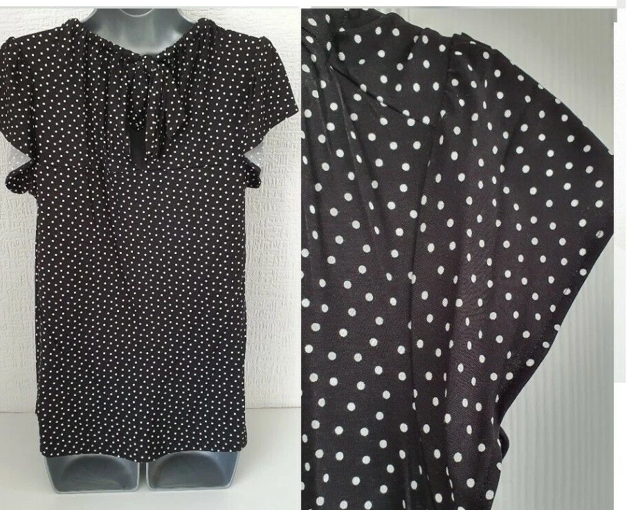 Womens NEXT Blouse Ladies T-shirt Tunic Top Spot Dot Print Work Shirt Party Size - Image 2 of 3