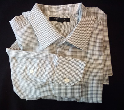 Structure Mens Modern Fit Long Sleeve Shirt Size LG 16-16-1/2 Grid pattern