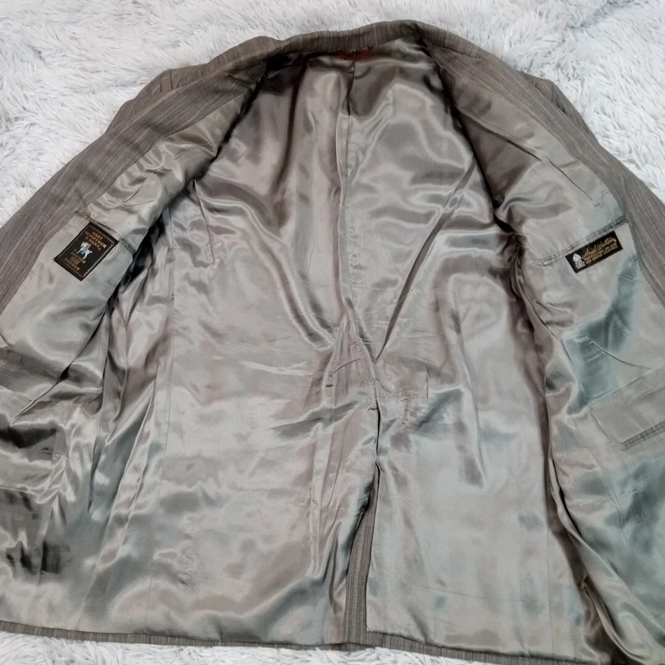 Traje Chaqueta De Colección Hart Schaffer & Marx Para Hombre Gris Lana Dayton Hudson Bolsillos 46 Foto 3 de 4