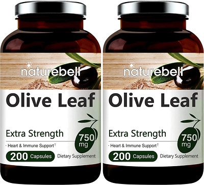 2 Pack Olive Leaf Extract 750mg Per Serving Maximum Strength 20% Oleuropein