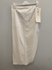 DAVIDS BRIDAL Size Large White Control Slip Long Tulip Slit Slimming NWT