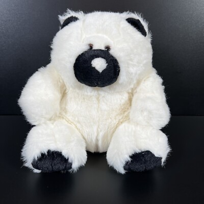 Vtg CHOSUN  White Sitting Bear Black Feet Ears Face 12 