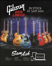 Gibson Les Paul guitars 2018 models colors advertisement Sam Ash guitar ad print