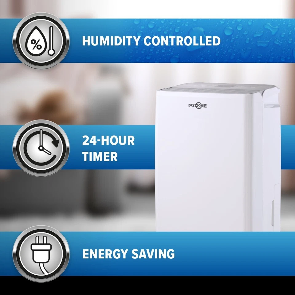 Dryzone Dehumidifier & HEPA Air Purifier for Home Energy-Efficient Low Noise 12L - Image 3 of 4