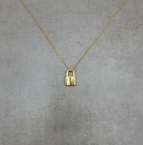 Authentic Padlock 1 GOLD Plated Necklace Secret Safe Secure Symbolize Opening Closing Lock