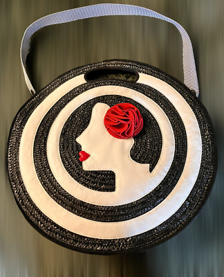 Sammlerstück Lulu Guinness Tasche sehr groß rund gestreift