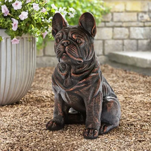 Sitting French Bull Dog Statue Outdoor Garden Statue 16" Tall Yard Decor