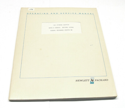 Op & Service Manual Hewlett Packard HP 6299A DC Power Supply, Harrison Netzteil