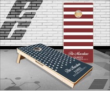 Stars and Bars Family Name Cornhole Boards Bean Bag Toss Game