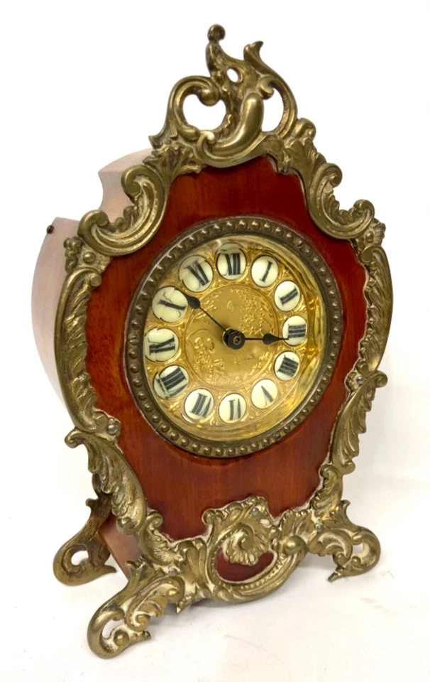 Antique Mantel Clock with Decorative Mounts : Father Time Dial - Image 3 of 4