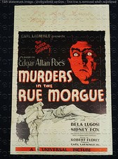 MURDERS IN THE RUE MORGUE 1932 * BELA LUGOSI * UNIVERSAL HORROR MOVIE POSTER!!