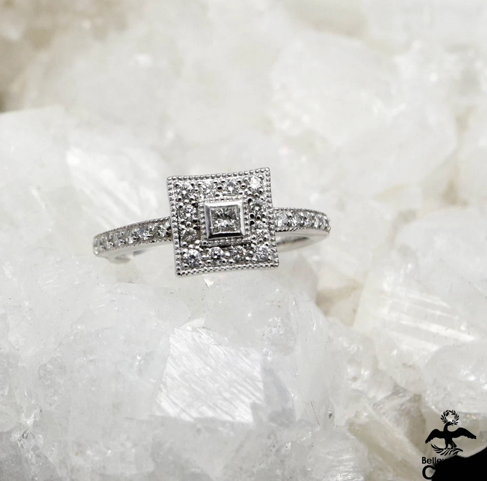 Anillo de cóctel Charriol de diamantes de oro blanco de 18 k ~1/3 CTW Foto 3 de 4