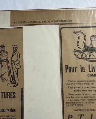 Lot of 8 Canadian 1913-1914 newspaper Car Ads For P.T. Legare