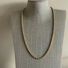 Light gold tone twisted rope chain necklace simple every day design