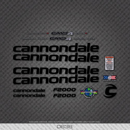 0638 Black Cannondale Bicycle Stickers Decals Transfers eBay