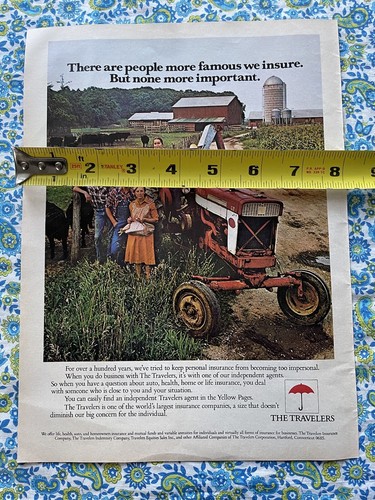 Vintage 1979 The Travelers Insurance Print Ad Farm Farmers Old Tractor - 第 6/7 張圖片