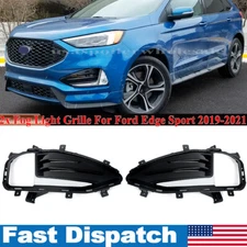 A Pair Front Bumper Fog Light Cover Bezel For Ford Edge Sport 2019-21 Left+Right