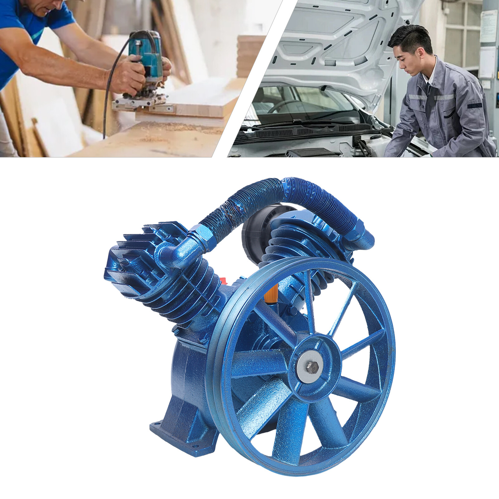 5.5HP Twin Cylinder V Style Air Compressor Pump 21CFM 2 Stage Duplex