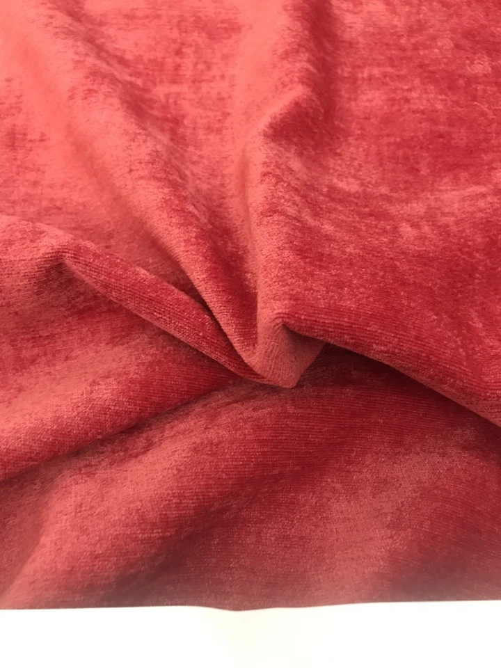 Red Textured Shiny Velvet Fabric BY THE YARD - Image 2 of 4