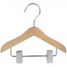 New Only Hangers Mini Wooden Doll Hanger w/ Clips- 6pcs