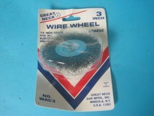 LOT OF 7 NEW GREAT NECK SAW 3" COARSE WIRE WHEEL BRUSH 1/4" ARBOR FITS WAC3