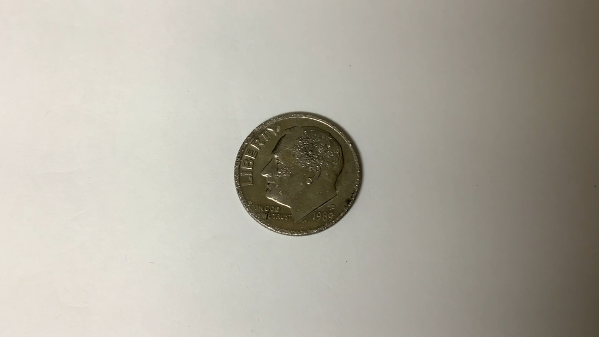 洋楽 Dime P 1989 P Dime ERROR COIN DEFORMED Curly Hair Chicken Pox VERY
