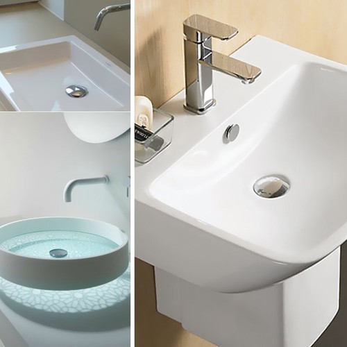 Ablaufgarnitur Pop Up Abfluss Ventil Push Open Waschbecken Waschtisch Stöpsel DE - Bild 8 von 12