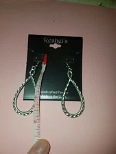 Fashion Reshels handcrafted Pewter Loop Earrings fishhook backs made in USA new 