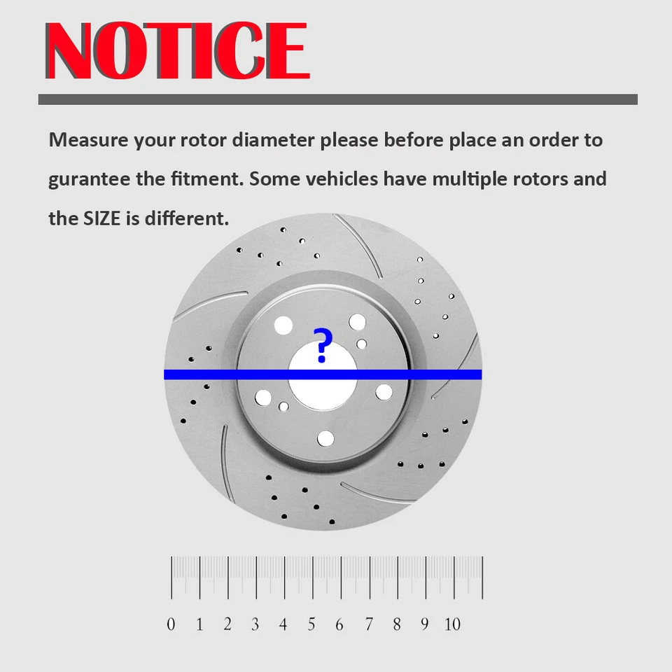 For Chevrolet Silverado GMC Sierra 1500 Front Rear Drilled Rotors Brake Pads Kit - Image 3 of 4