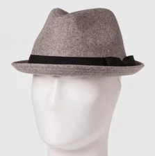 NEW Goodfellow & Co Men's Grey Polyester Wool Blend Fedora M/L or L/XL