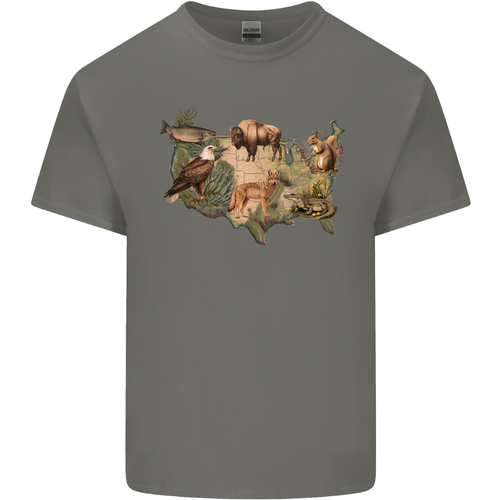 American Tiere USA Eagle Buffalo Fisch Wolf Herren Baumwolle T-Shirt - Picture 5 of 19