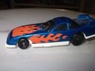 VINTAGE Hot Wheels blue with flames Funny Car, dated 1993 1/64