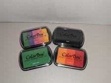Color Box Opaque Pigment Stamp Pad Lot Fresh Green Tropical Black Autumn