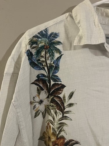 Windham Pointe Hawaiian Polo Shirt With Hibiscus And Palm Design Size L - Picture 2 of 5