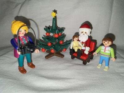 Playmobil Photo Avec Le Père Noël Et Les Enfants Sapin Christmas - Photo 1/2