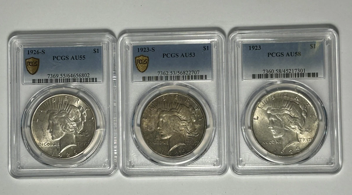 AU 58 Graded 1923 Year Peace Dollars (1921-1935) for sale | eBay