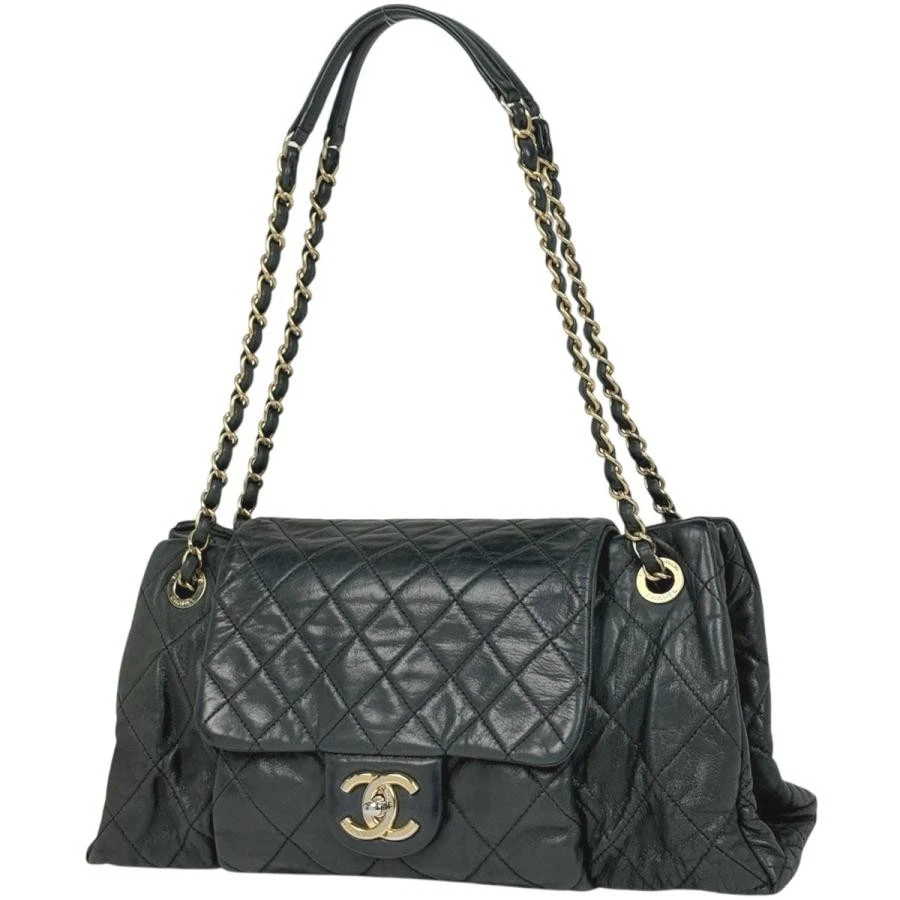 Chanel — Chanel Coco Mark Chain Matelasse Leather Black Shoulder Bag #BS290