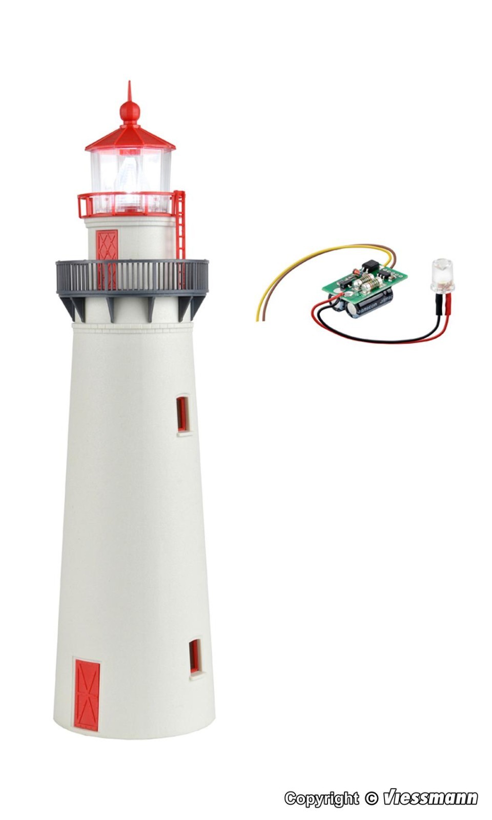 Kibri 39170 - H0 Lighthouse with LED Beacon, Functional Kit