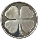 One Troy Ounce .999 Fine Silver Lucky Irish Four-Leaf Clover Round Coin 1990s