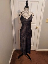 Womens Calvin Klein Black & Gray Slip Dress, Sleeveless, Size XS