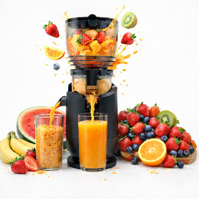 Cold Press Juicer, 5.8'' Extra Large Feed Chute 300W Slow Masticating Juicer High