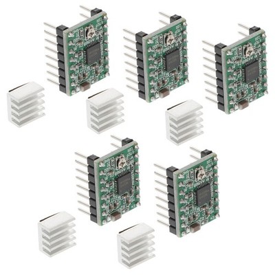  15 stücke A4988 Kompatibeles Steppermotor-Treibermodul mit Kühlkörper für
