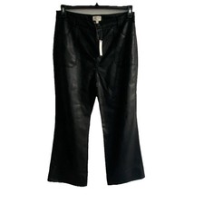 NEW - Anthropologie PILCRO Wide-Leg Faux Leather Pants Size 34 Black 148