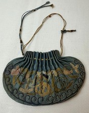 Antique Mens Chinese Scent Pouch,Silk Embroidered Qing, Dynasty, Qianlong Period