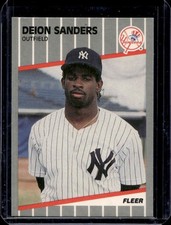 1989 Fleer Update Deion Sanders Rookie RC #U-53 Yankees