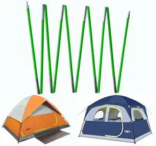 Tent Pole, Tent Pole, Telescopic Rod, Collapsible Green Fiberglass Poles with...