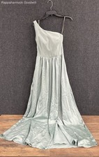 White by Vera Wang Women's Sage Green One Shoulder Bridesmaid Maxi Dress Sz 0