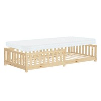 Kinderbett Mit Matratze Lattenrost Einzelbett Rausfallschutz 90 X 200 Cm Natur